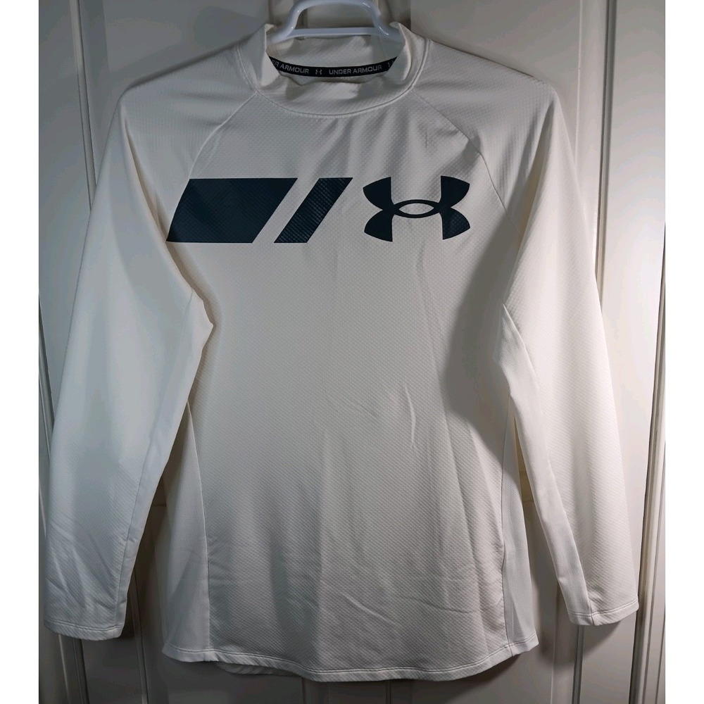 Under Armour ColdGear Compression Shirt Womens Large White Mock Neck 1357359
